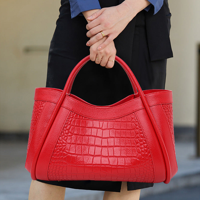 Women's Pattern Leather Fashion Commuter Mother Large Handbags