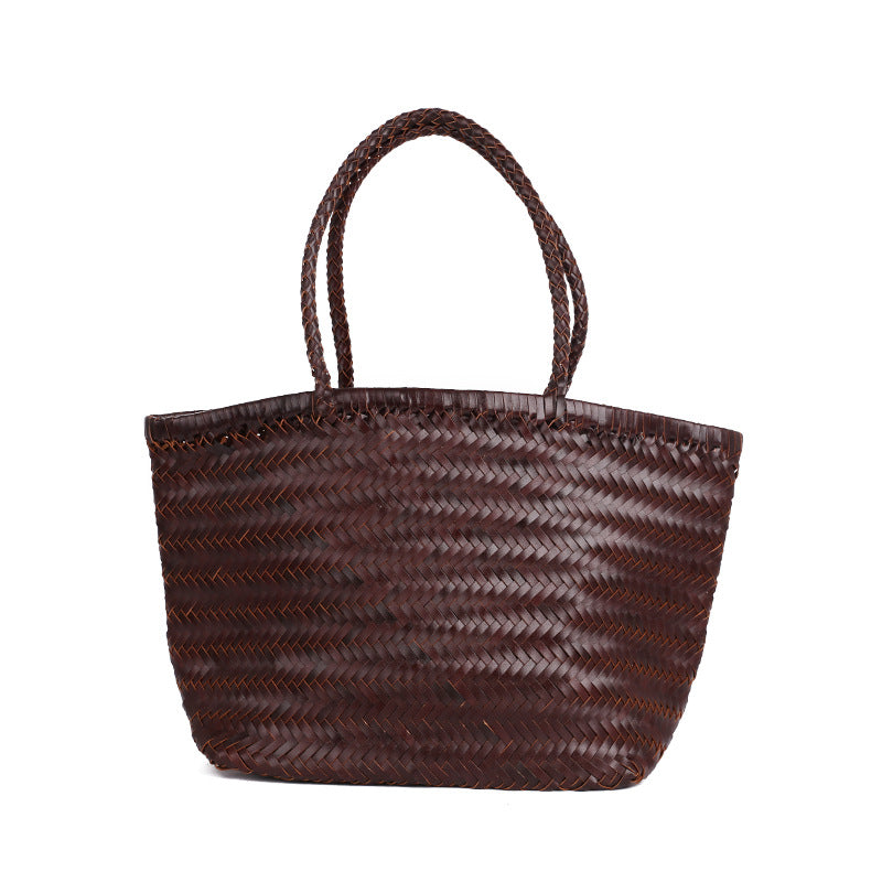Genuine Leather Imported Regeneration Handmade Herringbone Handbags
