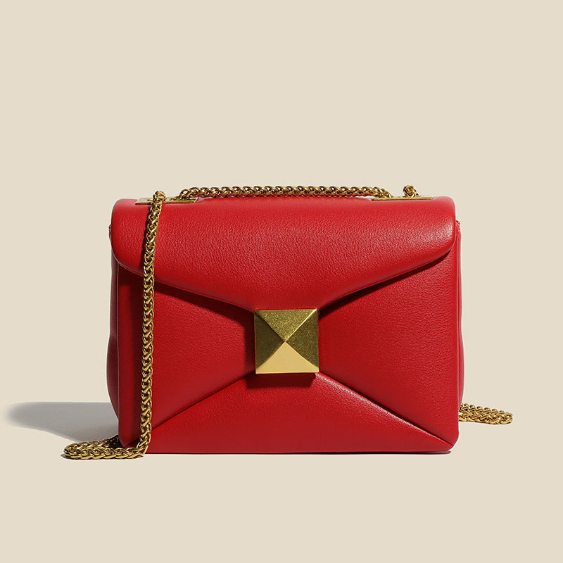Early Spring Korean Style Rivet Niche Chain Crossbody Bags