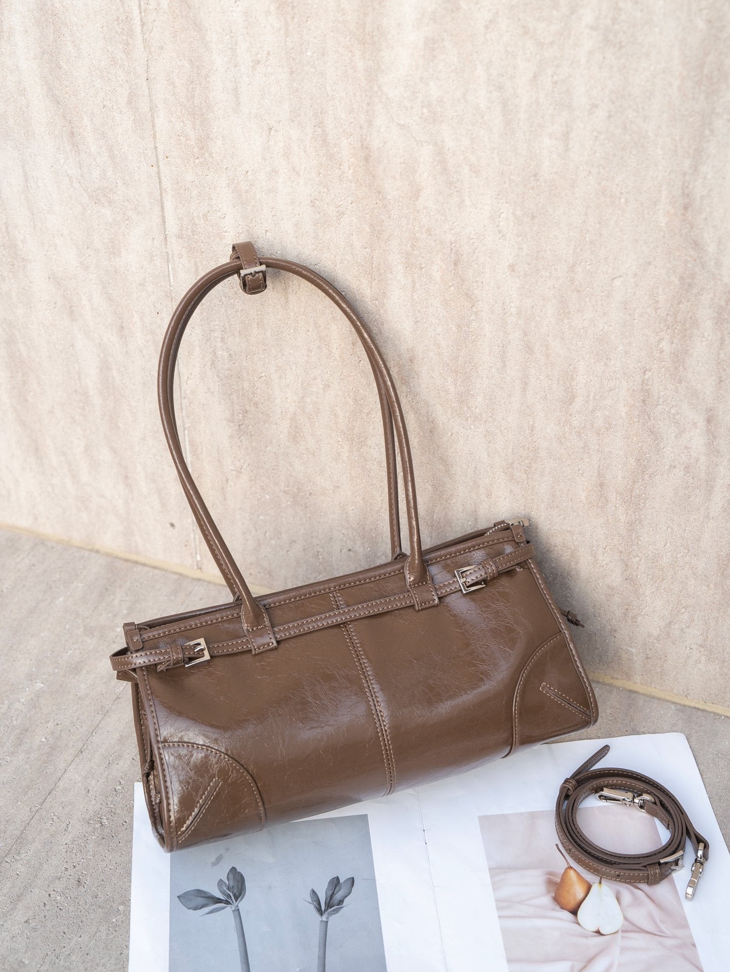 Spring Genuine Leather Oil Wax High Handbags
