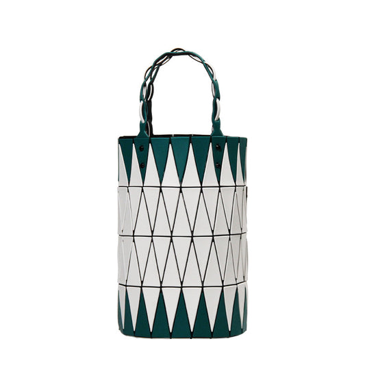 Women's Basket Color Matching Simple Stylish Rhombus Handbags