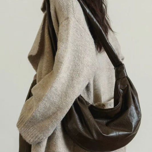 Women's Dumpling Texture Western Style Wide Strap Shoulder Bags