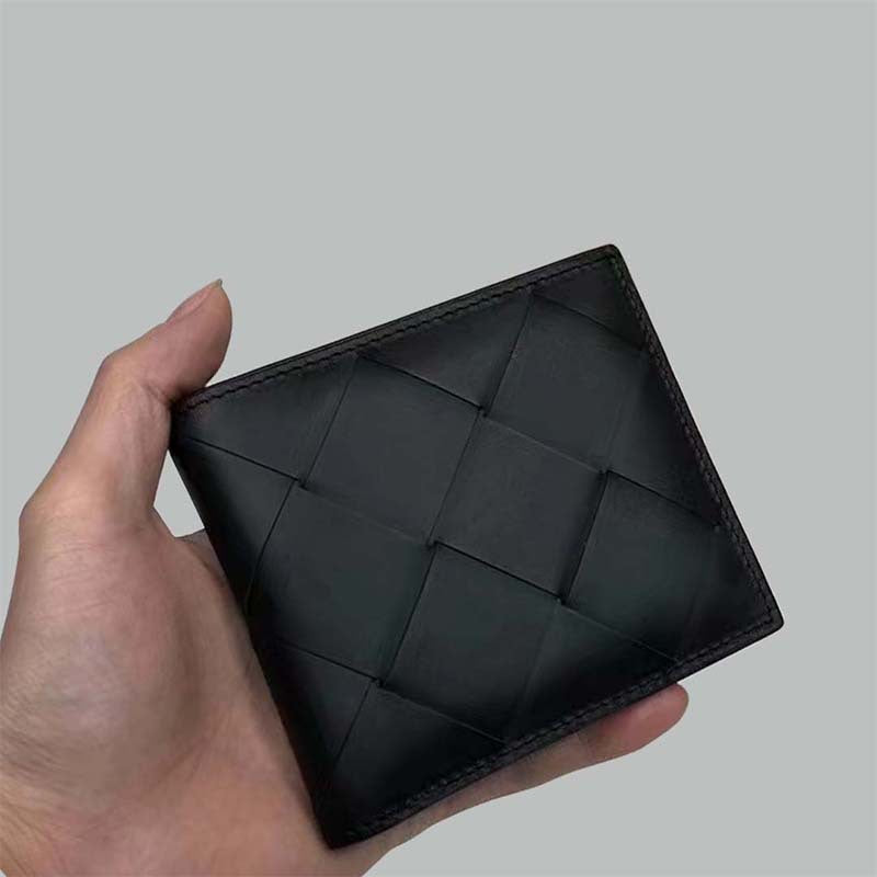 Men's Leather Large Woven Short Long Zipper Card Holder