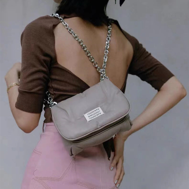 Women's Autumn Fat Sponge Chain Pillow Down Crossbody Bags