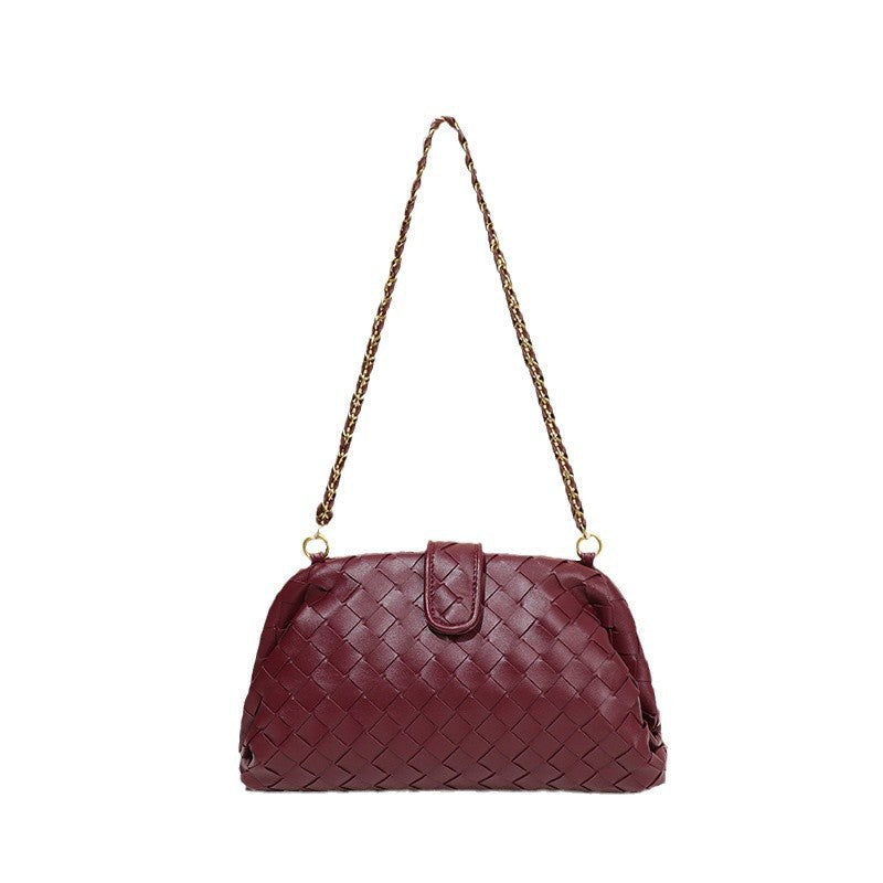 Women's Stylish Simple Hand-woven Chain Underarm Shell Bags