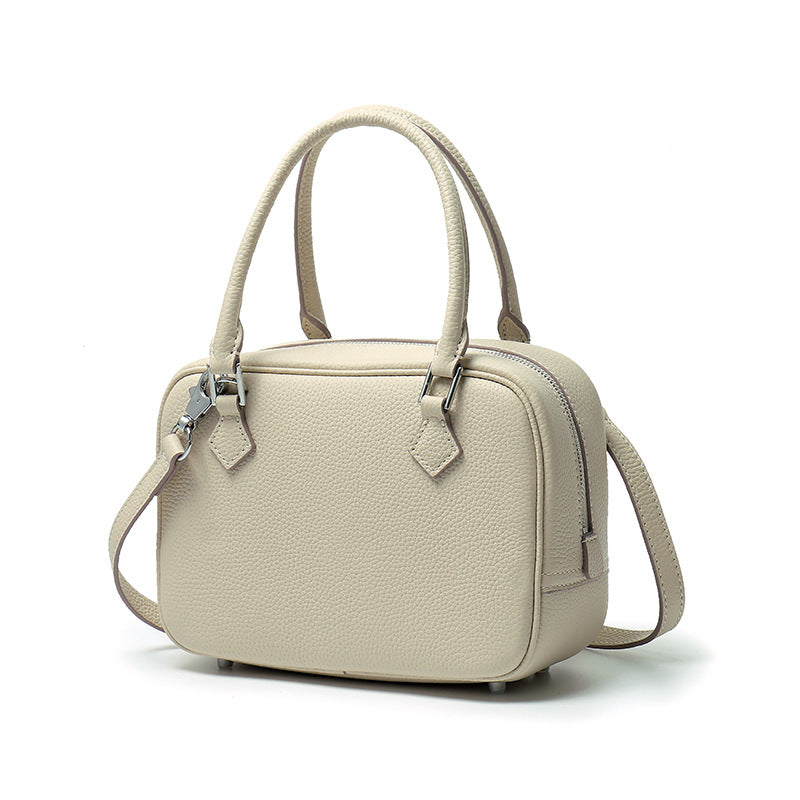 Women's Home First Layer Cowhide Feather Large Capacity Handbags