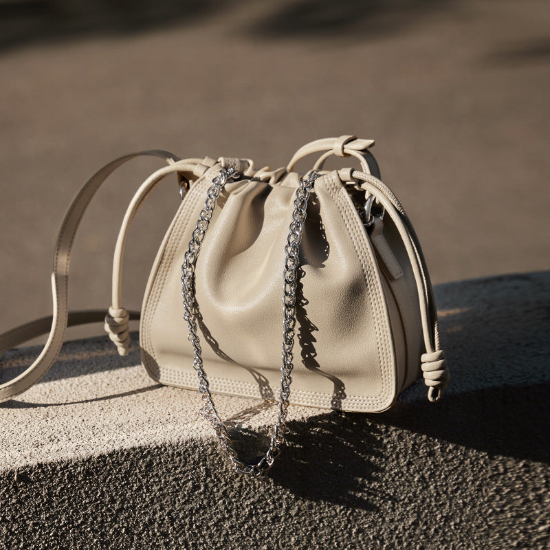 Women's Summer Niche Pleated Underarm High-grade Genuine Shoulder Bags