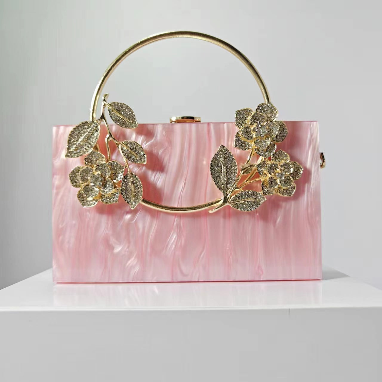 Lady's Flower Acrylic Wedding Banquet Clutch Evening Bags