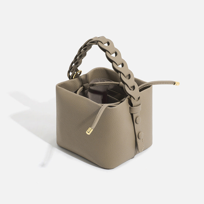 Women's Soft Leather Vegetable Basket Advanced Mini Bags