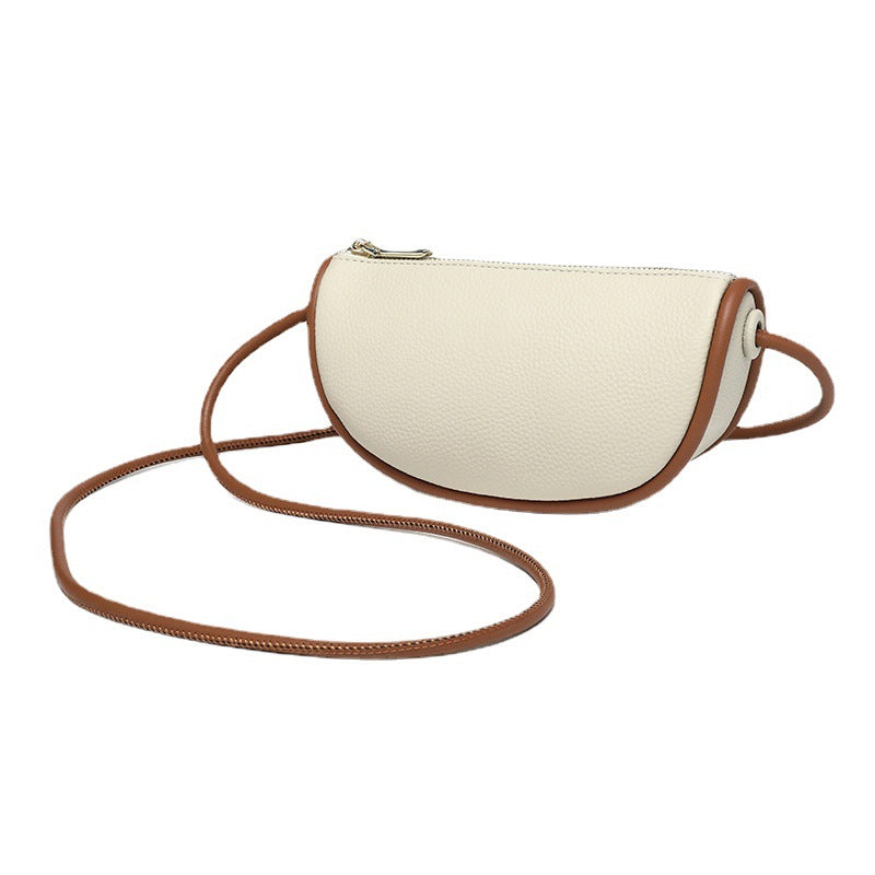 Women's Leather Simple Dumpling Niche Moon First Shoulder Bags