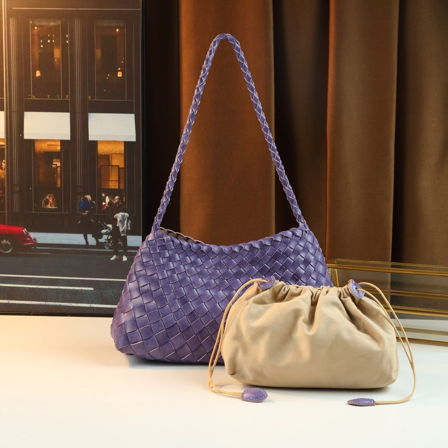 Women's Woven High-grade Versatile Underarm Retro Tote Bags