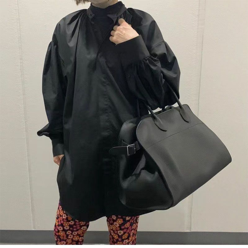 Dong White Lily Genuine Leather Large Capacity Handbags
