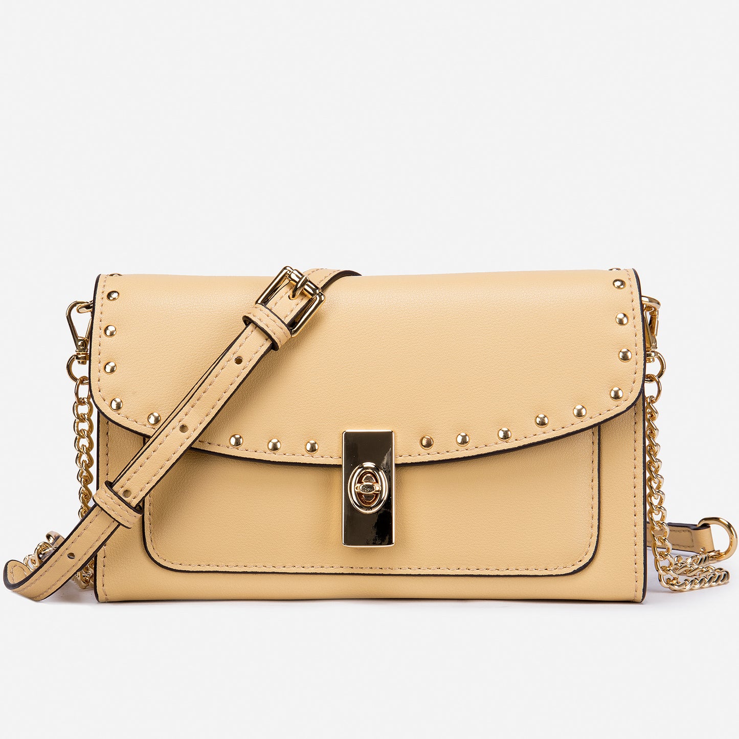 Women's Rivet Envelope Fashion Genuine Leather Chain Small Square Bags