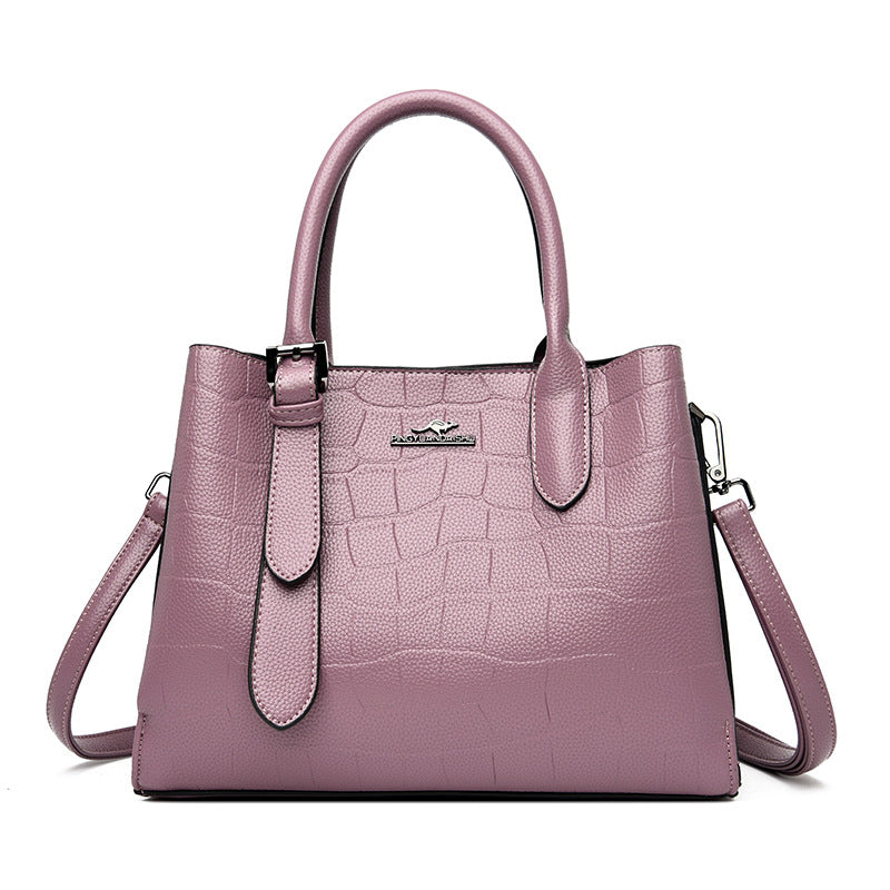 Women's Charming Plain Kangaroo Alligator Print Handbags