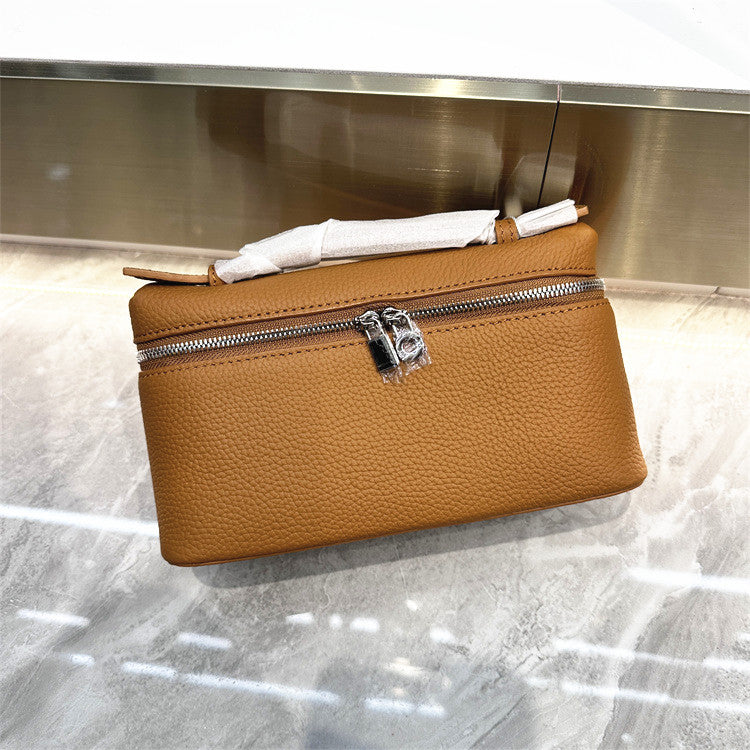 Layer Cowhide Lunch Box Portable Niche Crossbody Bags