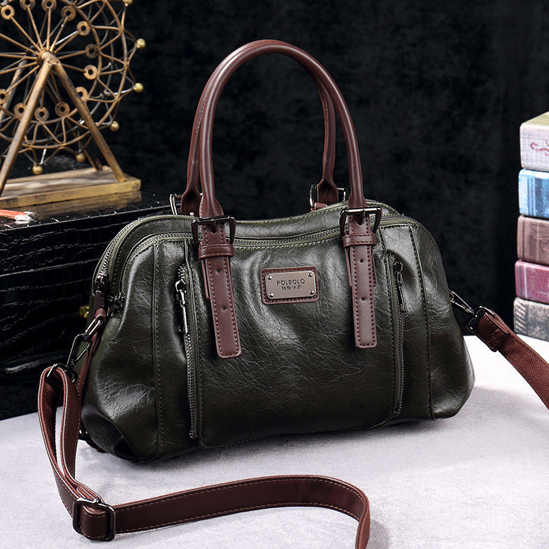 Women's Fashion Curved Moon Portable Large Capacity Handbags