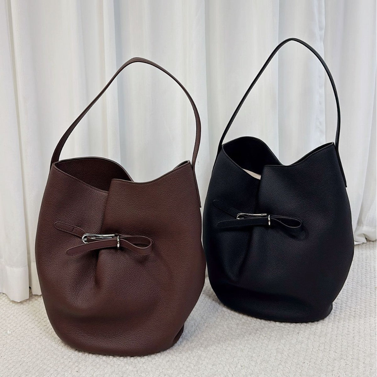 Layer Frosted Cowhide Underarm Large Capacity Commuter Portable Shoulder Bags