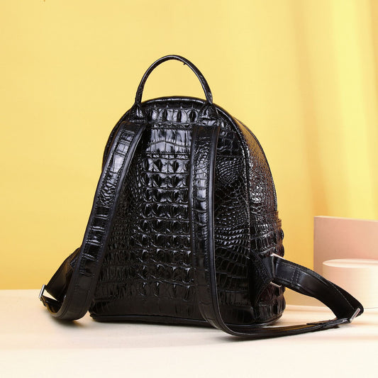 Women's Crocodile Fishbone Pattern Large Capacity Fashion Backpacks