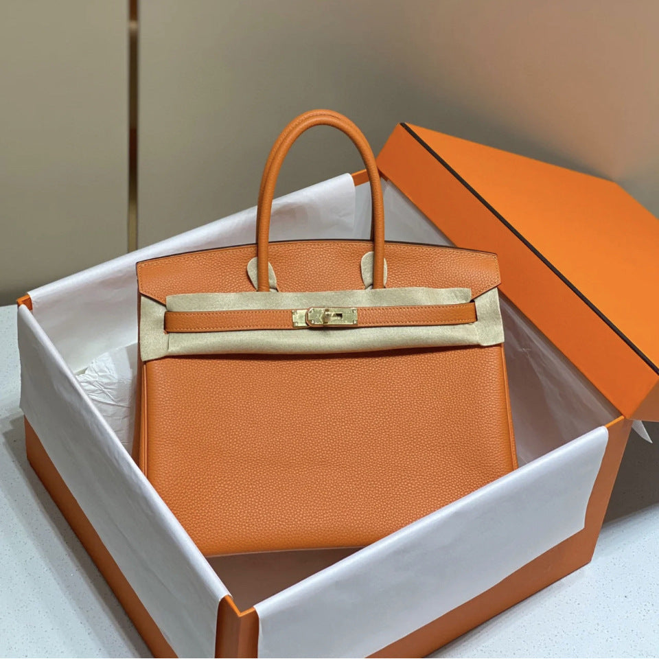 Women's Cowhide Large Capacity Kelly Fashionable Genuine Bags