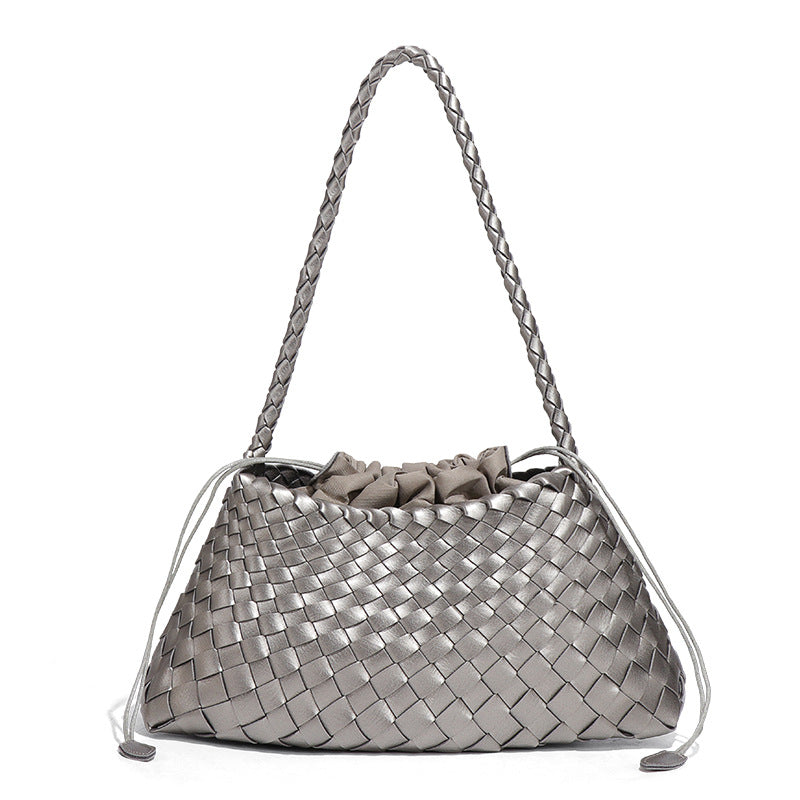 Women's French Fashion Hand-woven Portable Vegetable Basket Shoulder Bags