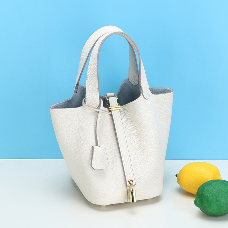 Women's Vegetable Basket Genuine Leather Fashion Soft Handbags