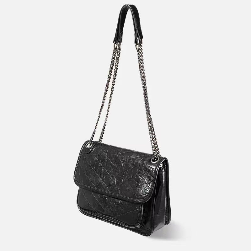 Women's Hobo First Layer Cowhide Chain Underarm Crossbody Bags