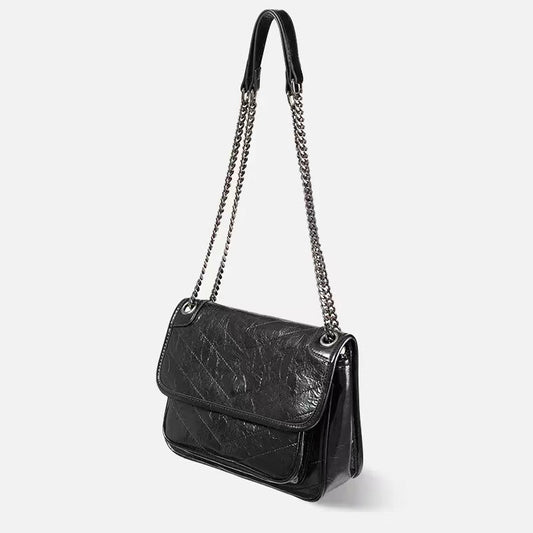 Women's Hobo First Layer Cowhide Chain Underarm Crossbody Bags