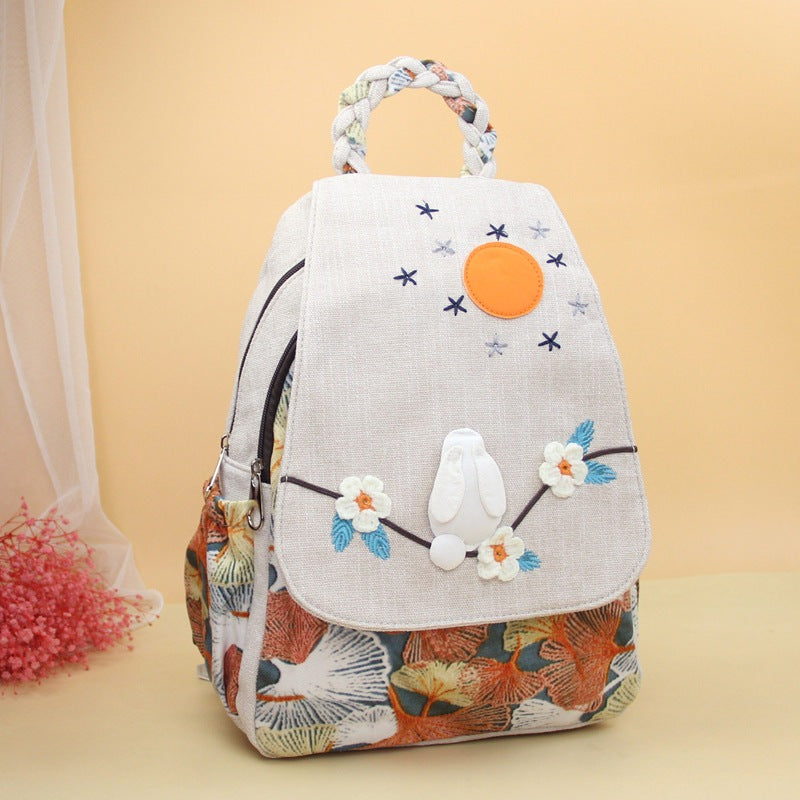 Style Cute Rabbit Woven Portable Versatility For Backpacks