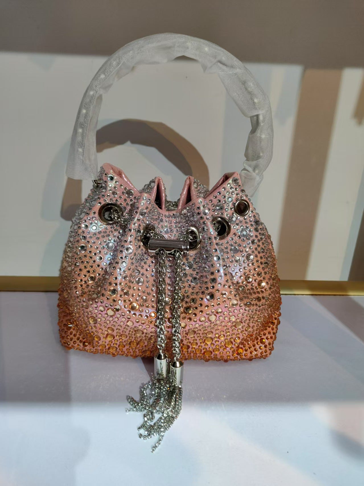Shiny Advanced Rhinestone Sequins Chain Portable Evening Bags