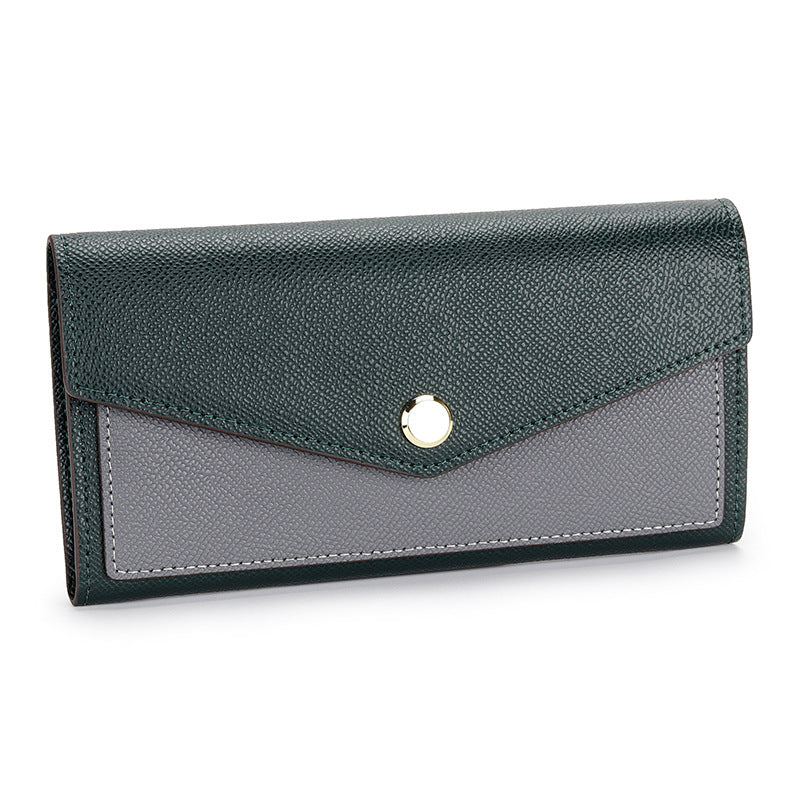 Women's Print Long Fashion Color Contrast Clutch Ladies Wallets