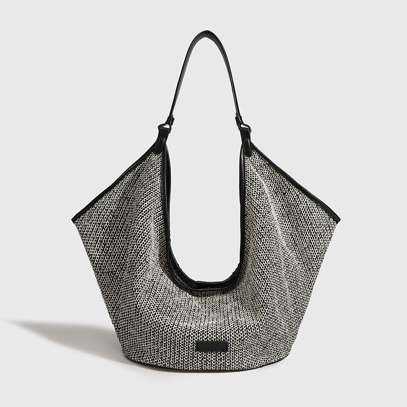 Women's High-grade Straw Woven Underarm Commuting Large Bags