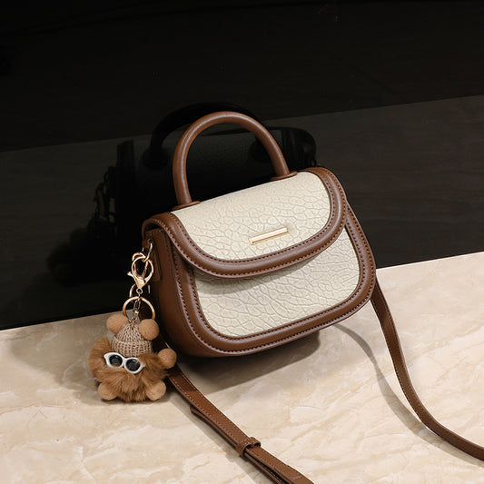 Women's Summer High-grade Genuine Leather Personality Contrast Color Handbags