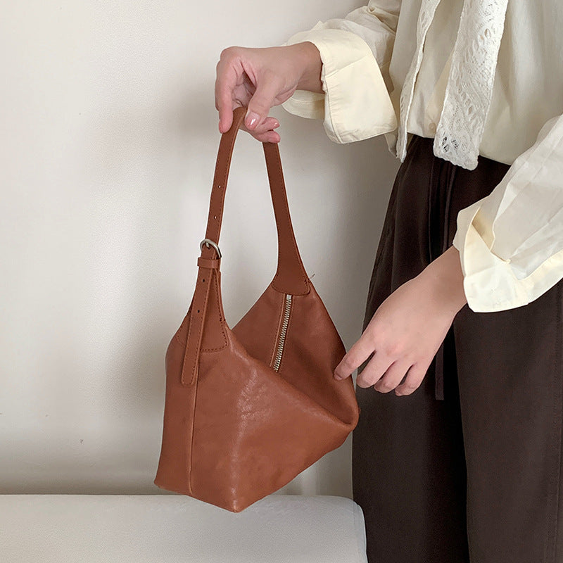 Tanned Cattle Leather Niche Minimalist Retro Bags