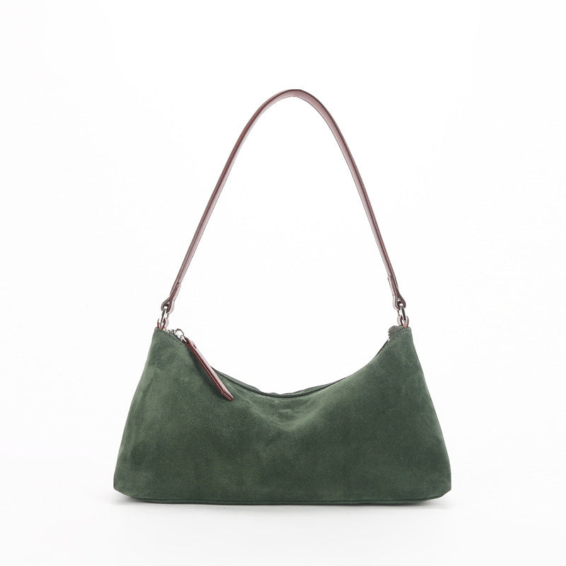Women's Suede Underarm Baguette Vintage Frosted High-grade Shoulder Bags