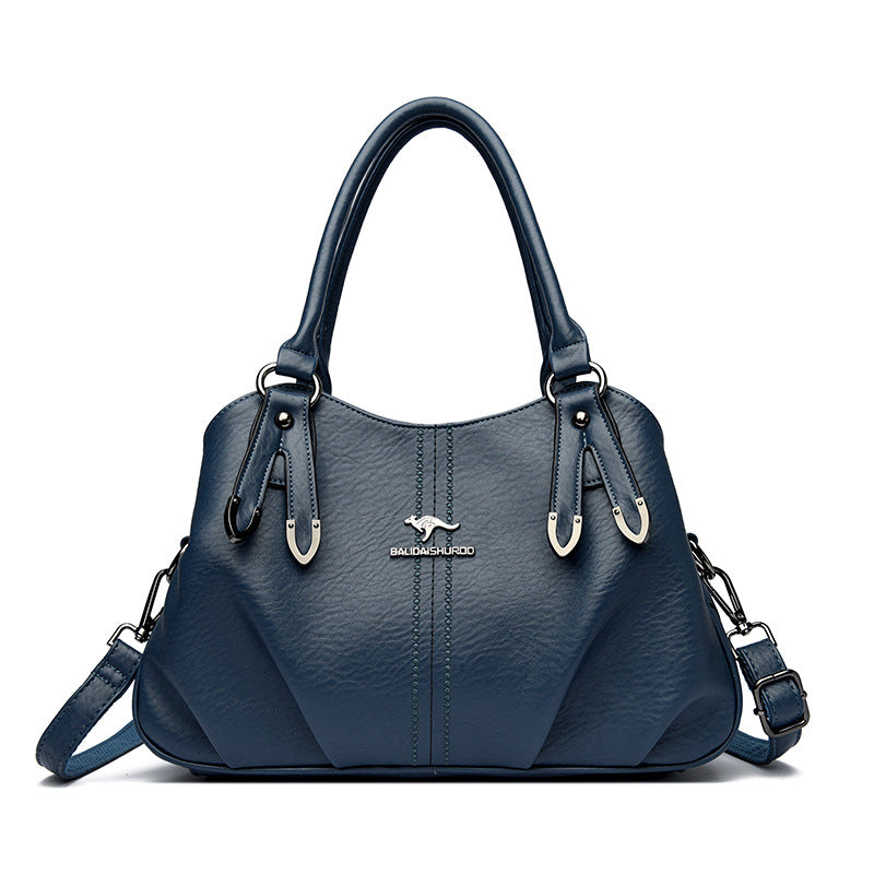 New Women's Luxury Soft Leather Solid Handbags