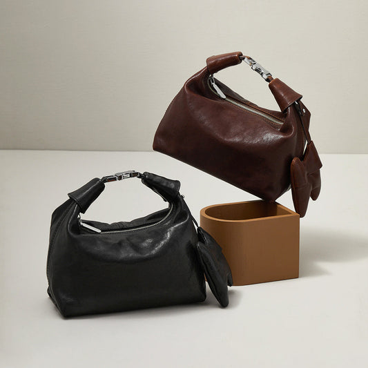 Women's Design Dumpling Top Layer Crystal Vegetable Tanning Handbags
