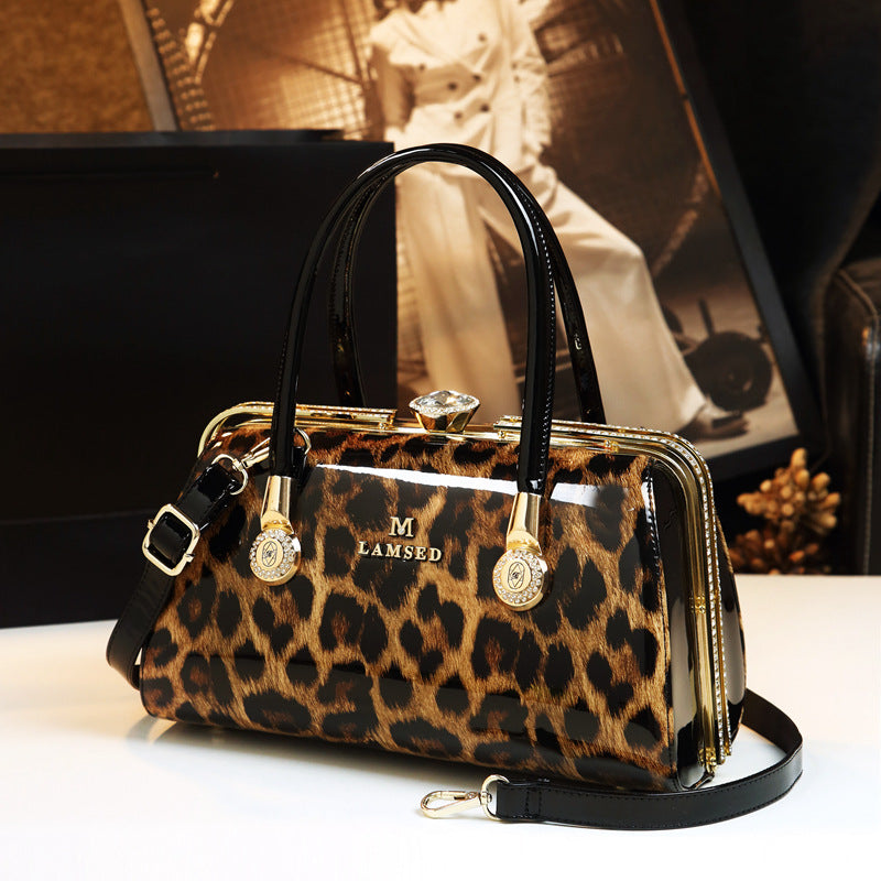 Women's Patent Leather Mother Bright Large Capacity Handbags