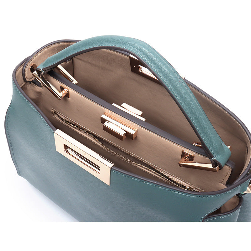 Women's Genuine Leather Professional Style Temperament Rotating Handbags