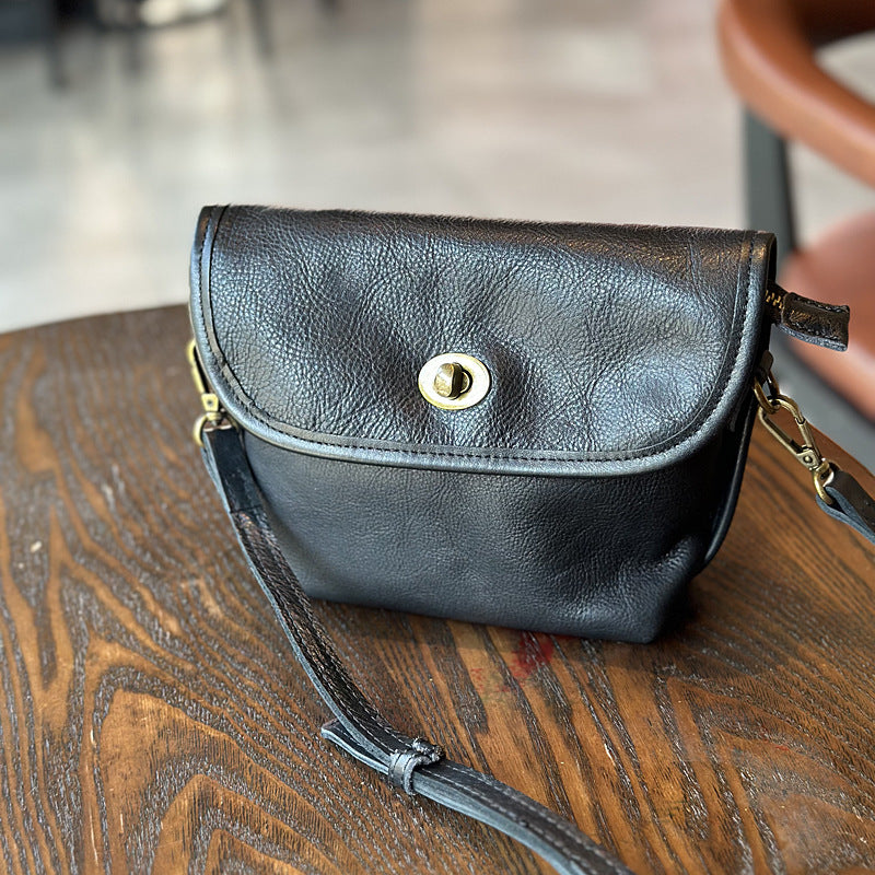 Women's Layer Cowhide Vintage Genuine Leather Commuter Crossbody Bags