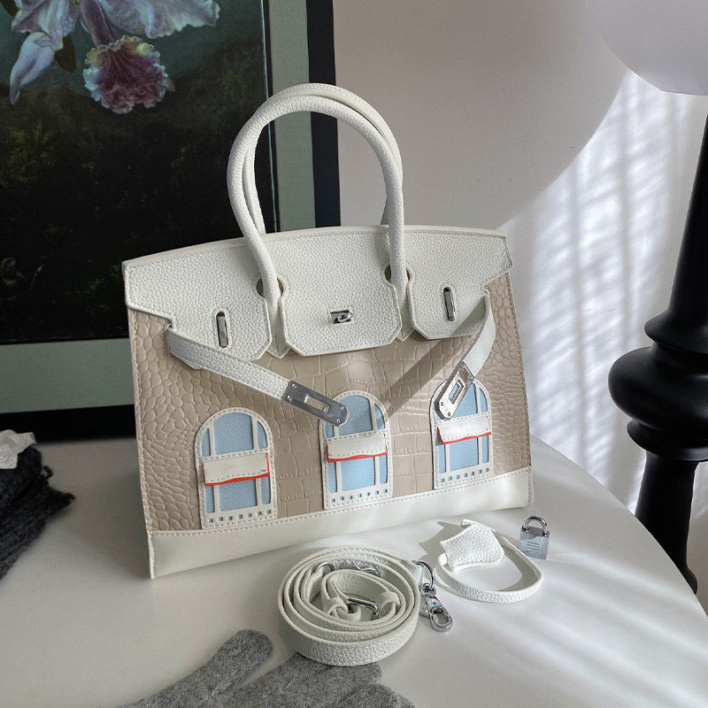 Women's House High-grade Exquisite Color Matching Design Crossbody Bags