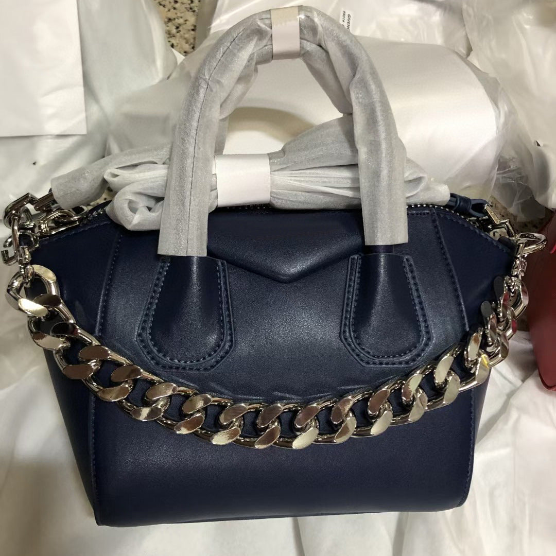 Women's Chain Motorcycle Genuine Leather First Layer Bags
