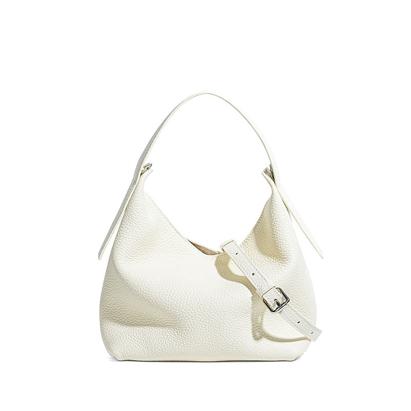 Women's Solid Color Genuine Leather Commuter Large Handbags