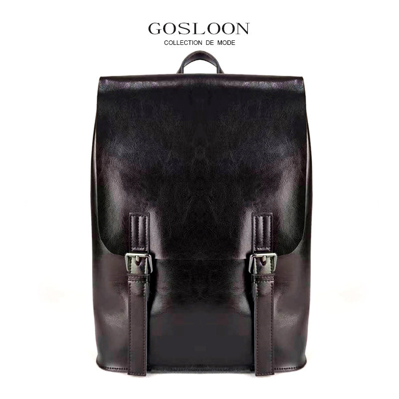 French Gu Cowhide Business Thin Computer Backpacks