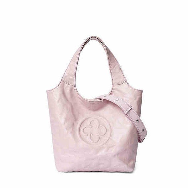 Summer Vegetable Tanning Leather Pink Pleated Crossbody Bags
