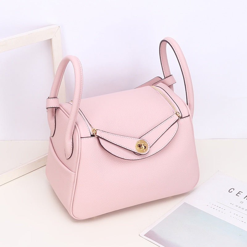 Women's Top Layer Cowhide Golden Pillow Genuine Shoulder Bags
