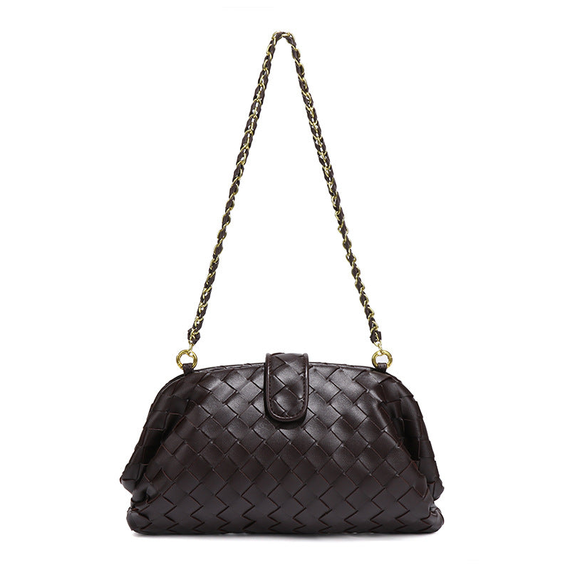 Women's Stylish Simple Hand-woven Chain Underarm Shell Bags