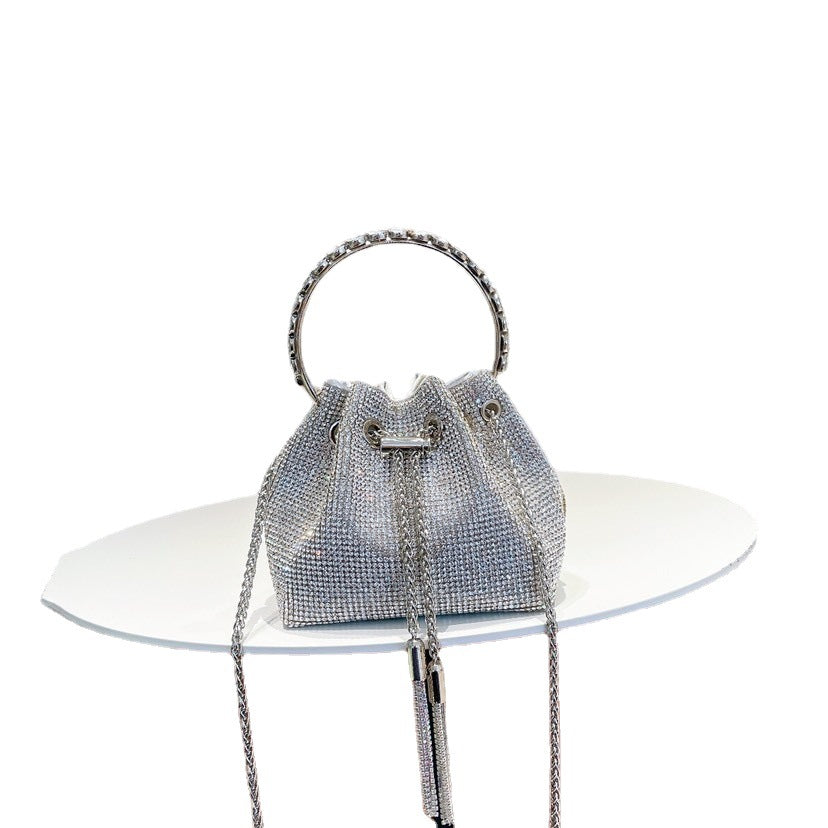 New Rhinestone Metal Clutch Tassel Chain Shoulder Bags