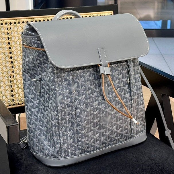 Men's Pattern Printed Cowhide Flip Dog Teeth Backpacks