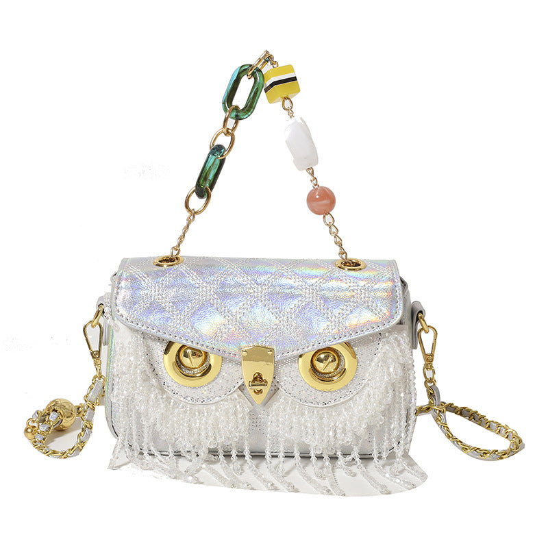 Women's Detachable Light Luxury Owl Mask Shape Shoulder Bags