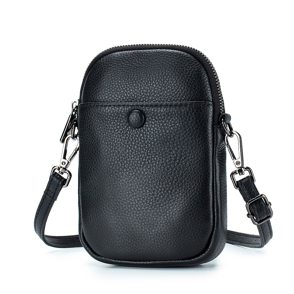 Women's Soft Leather Pouch Vertical Mini Fashion Bags